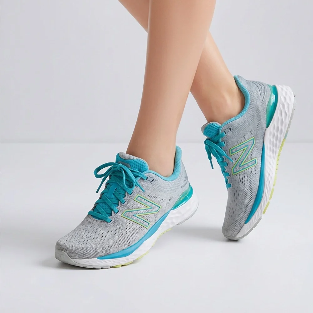 New Balance Fresh Foam Running Shoes Women’s Size 10 Gray Blue Athletic Sneakers